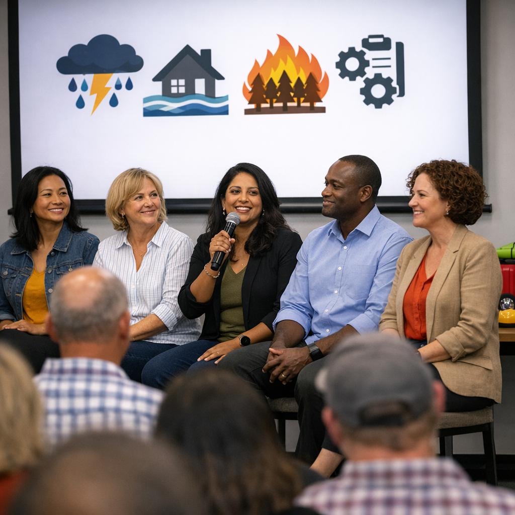 A group of people speaking on a panel