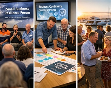 A group of small business owners talking and planning together