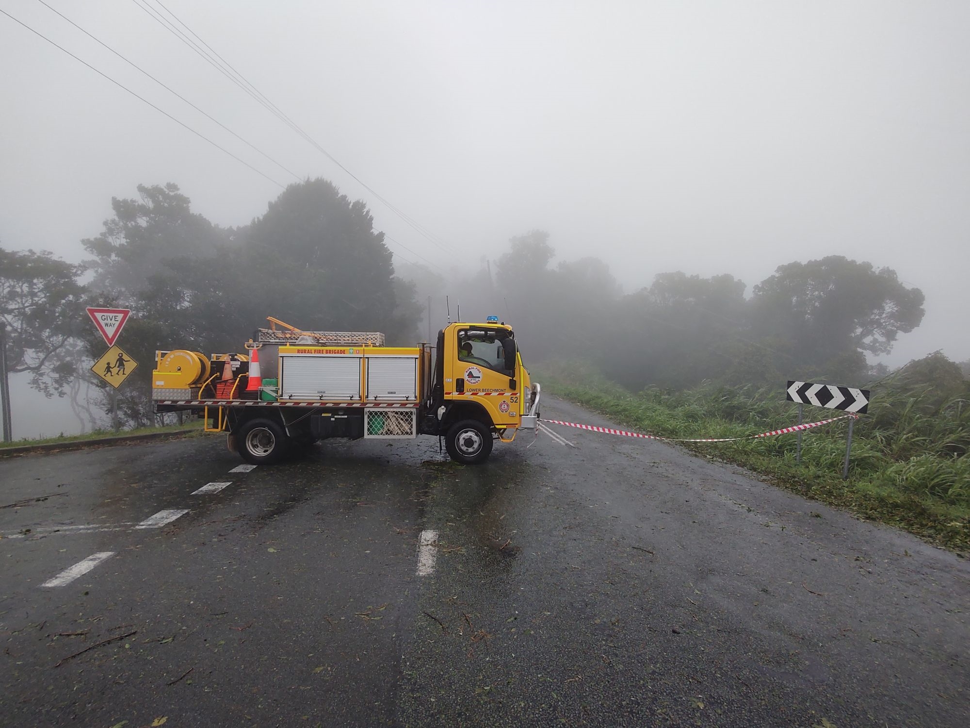 The Lower Beechmont Rural Fire Brigade during TC Alfred